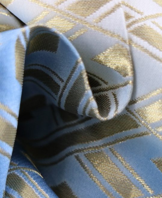 男性用袴単品レンタル(成人式・結婚式・卒業式)白から青ぼかし金の菱文様[身長180cm]No.148